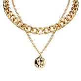 Fashion Geometric Pendant Choker Layered Necklace