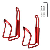 2 Pieces Light Aluminum Alloy Bicycle Outdoor Activity Bottle Cage Drilled Holes Required-Red
