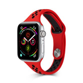 Nike Silicone Sport Breathable Watch For Apple iWatch Series-Red Black