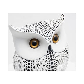 Owl Statue for Home Decor Accents Living Room Office Bedroom Kitchen Laundry House Apartment Dorm Bar -White