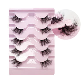 Half Lashes Natural Looking Cat Eye Fluffy 3D Curly False Eyelashes-34