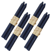 4 Pairs Pure Beeswax Candles Smokeless Dripless Wax Candles for Home Gift Ideas Ornament-NavyBlue