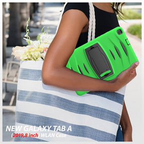 Shock Wave Kickstand Case Anti-Fall Protection For Samsung Tab A 8inch T290/T295(2019)-Green