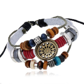 Multilayer Woven Beaded Bracelet for Men and Women-White