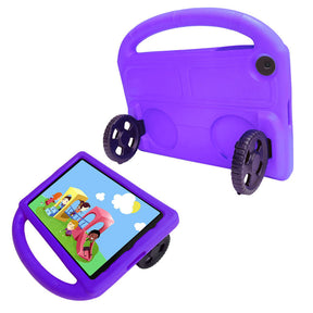 Wheel Samsung Tablet Case For Tab A 10.1 T510/T515(2019) Shockproof Stand Cover With Handle Stand-Purple