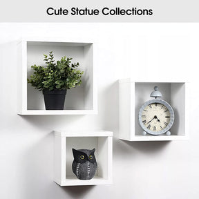 Owl Statue for Home Decor Accents Living Room Office Bedroom Kitchen Laundry House Apartment Dorm Bar -Black