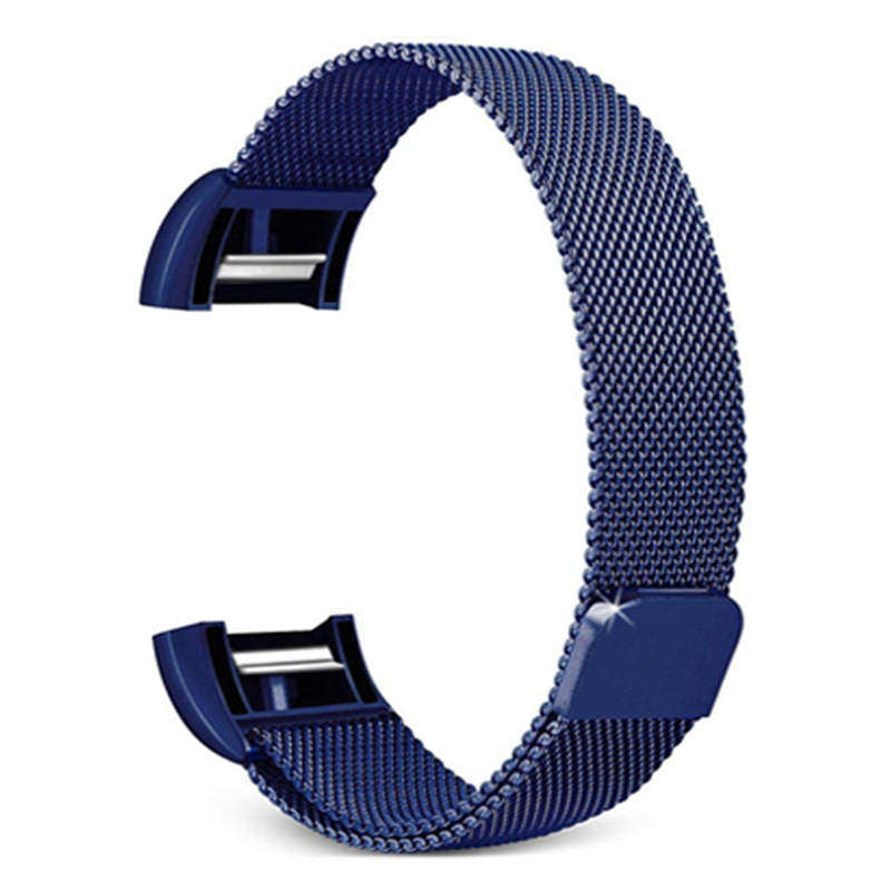 Stainless Steel Magnetic Strap For Fitbit Charge 2 Replacement Bracelets Milanese-Blue