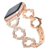 Bling Strap Full Diamonds Metal Jewelry Band for Apple Watch-Rose Gold