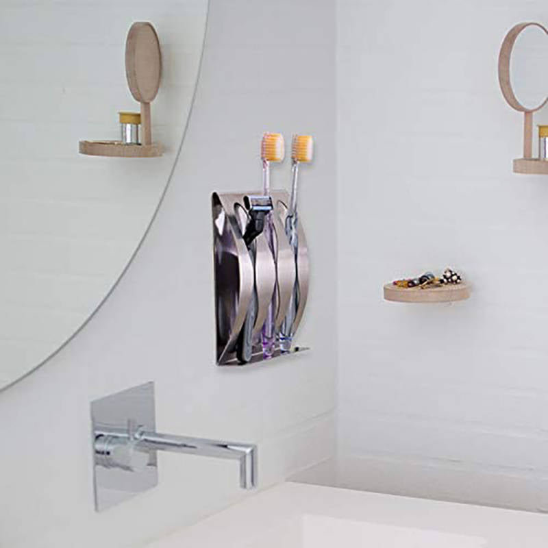 Wall Mounted Toothbrush Holder for Bathroom Organizer with 3 Holes