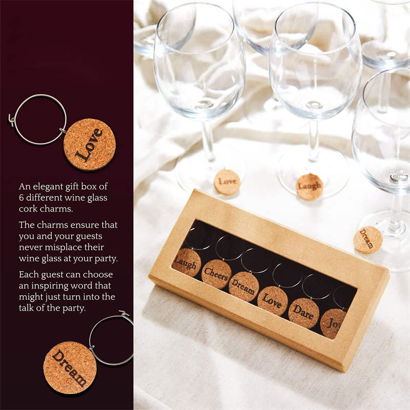 Home & LivingWall Mounted Wine Rack Bottle Glass Holder Cork Storage with 6 Cork Wine Charms