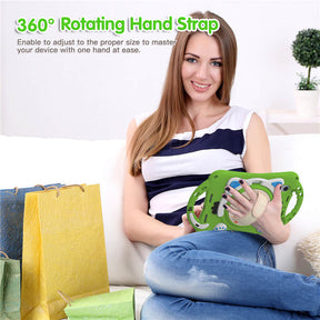 CatA iPad Silicone Case For iPad Mini 6 Built-in Handle Stand With a Strap-Green
