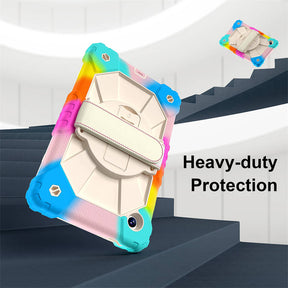 Tablet Case Full Body Protection with Stand Shoulder Strap for Galaxy A9 Plus-ColorfulBlue