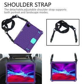 Hive iPad Case For iPad Pro11/Air4/Air5 10.9 Durable Stand Cover With Shoulder Strap-PurpleAqua