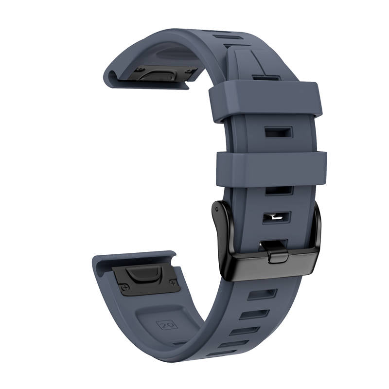 Silicone Replacement Band 20mm Quick Release Easy Fit For Garmin Fenix 5S/5S Plus/6S/6S Pro Smartwatch Black Steel Buckle-Rock Cyan