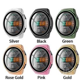 PC + Glass  Full Cover WatchCase For Huawei Watch GT2E-Dark green