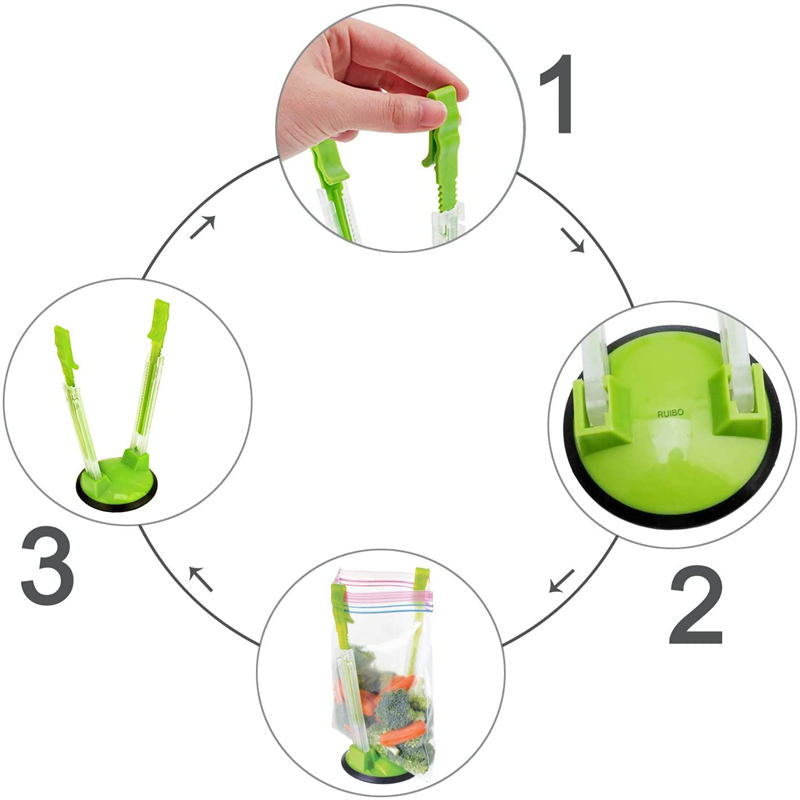 2 Pack Baggy Rack Holder For Food Prep Bag Ziplock Bag Holder Stand