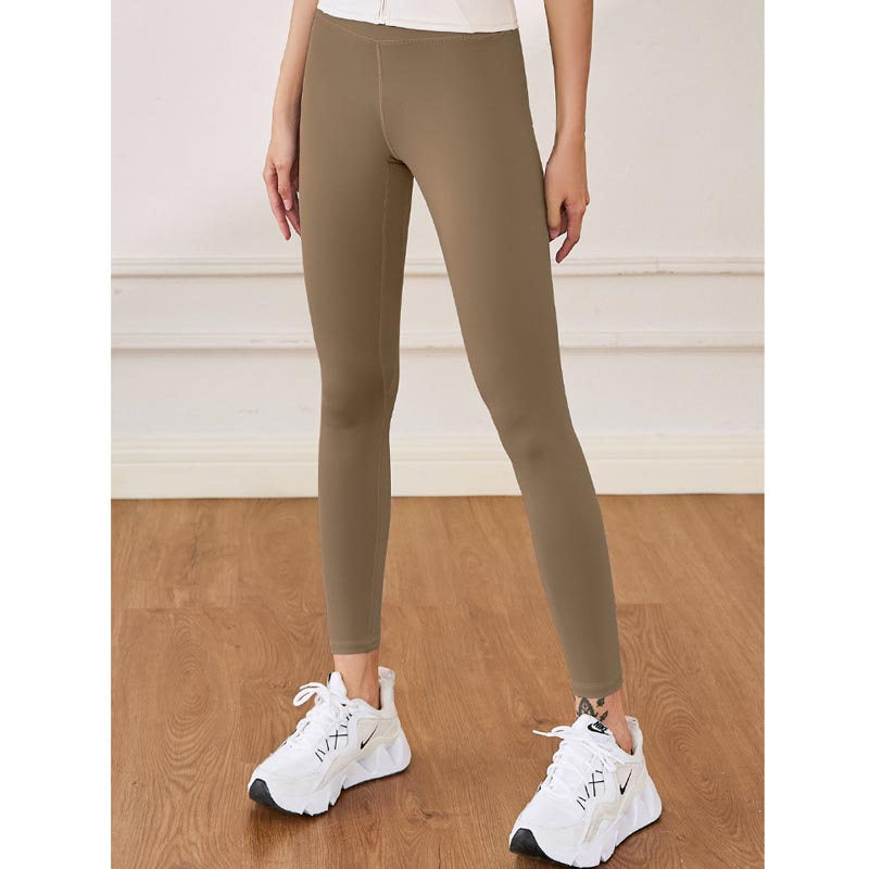 Womens Fleece Yoga Pant High Waisted Tummy Control Athletic Leggings-Cocoa