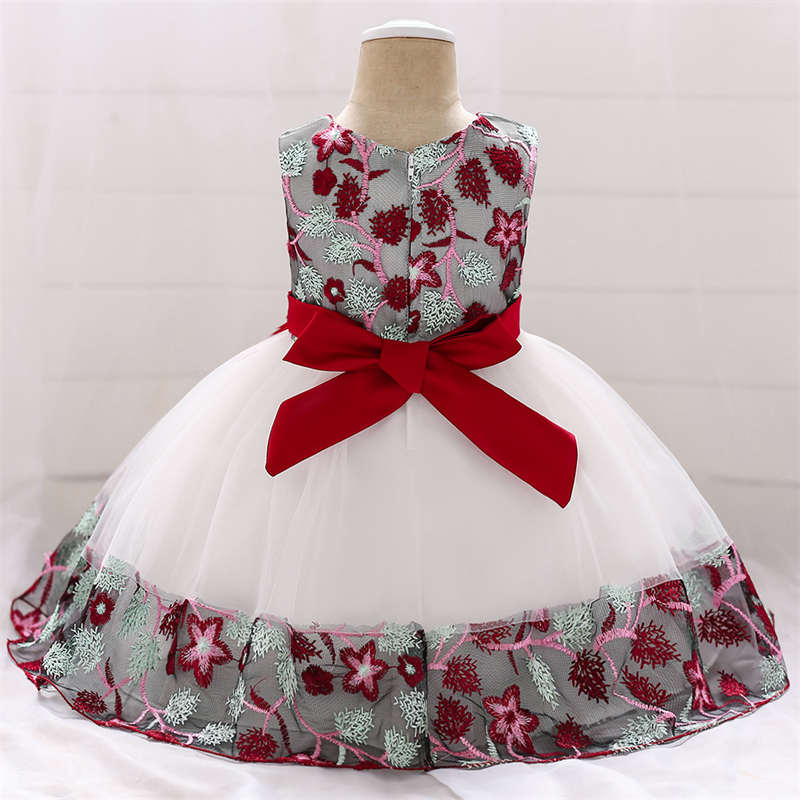 Toddler Pageant Flower Girl Lace Dress Little Girls Party Wedding Formal Dresses-Maroon