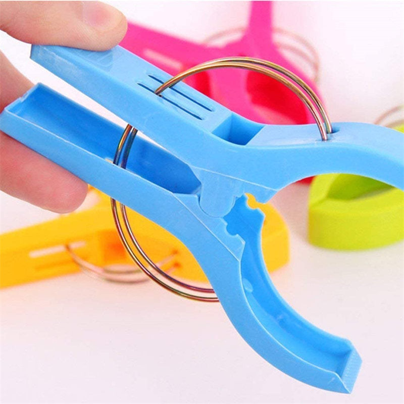 Plastic Large Strong Windproof Clothespins Towel Clips 8 Pack Assorted Color