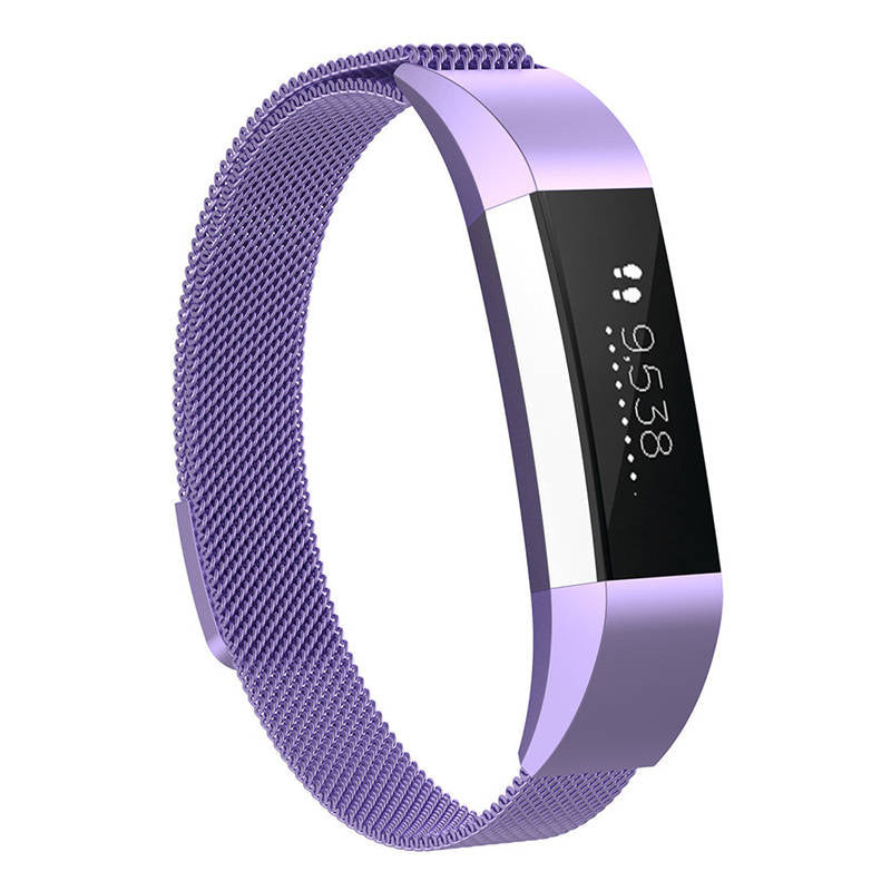 Magnetic Milanese Stainless Steel Strap  For Fitbit Alta/Alta HR Fashion Accessorie-Light Purple
