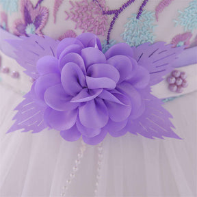 Toddler Pageant Flower Girl Lace Dress Little Girls Party Wedding Formal Dresses-LightPurple