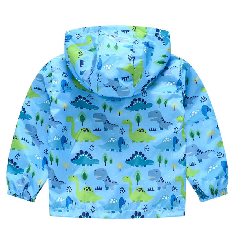 Toddler Boys Girls Cartoon Print Zip Jacket Hooded Trench Kids Casual Coats-39