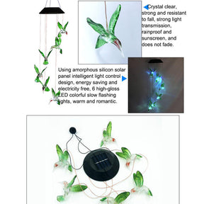 Colorful Solar Wind Chimes Gardening Gift for Mother And Grandma Christmas Decoration-Bee