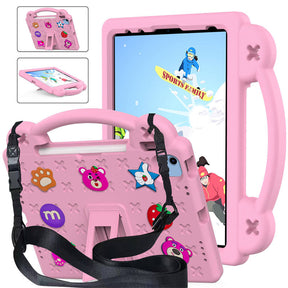 Strawberry iPad Case Shockproof with Handle Shoulder Strap for iPad 10th 2022-Pink