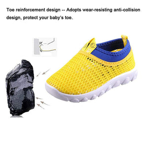 Toddler Kids Water Shoes Breathable Mesh Running Sneakers Sandals for Boys Girls-Yellow