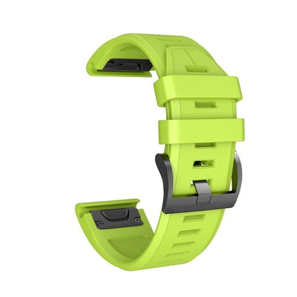 22mm 26mm Sport Silicone Watchband For Garmin Fenix  5Plus/5X Plus Easy Fit Quick Release Starp Black Steel Buckle-Lime