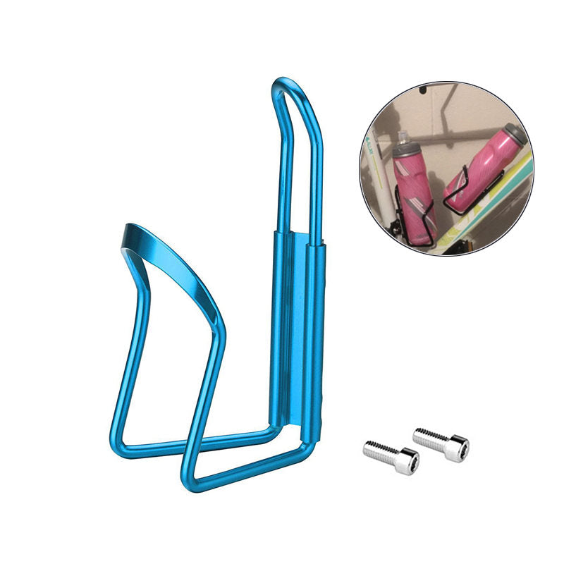 Lightweight Aluminum Alloy Bicycle Water Bottle Cage Holder for Outdoor Activities Drilled Holes Required-Blue