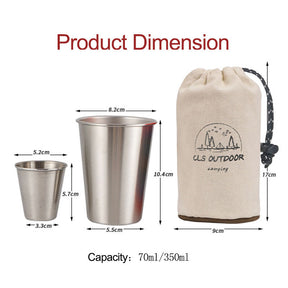 8 Packs 304 Stainless Steel Pint Cups Stackable Drinking Glasses for Camping