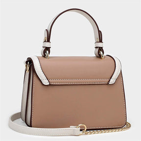 Crossbody Bags for Women Leather Chain Cute Color-Block Handbags-Apricot