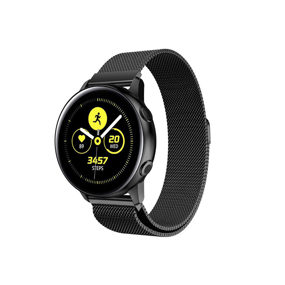 Metal Mesh Watch Bands With Steel Magnetic Absorption Loop For Samsung Galaxy Watch 42/46mm Gear S3 Frontier/Classic(Black)