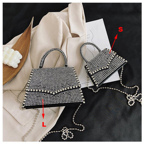 Glitter Rhinestone Crossbody Evening Bag Bling Clutch Purse for Women-Silver