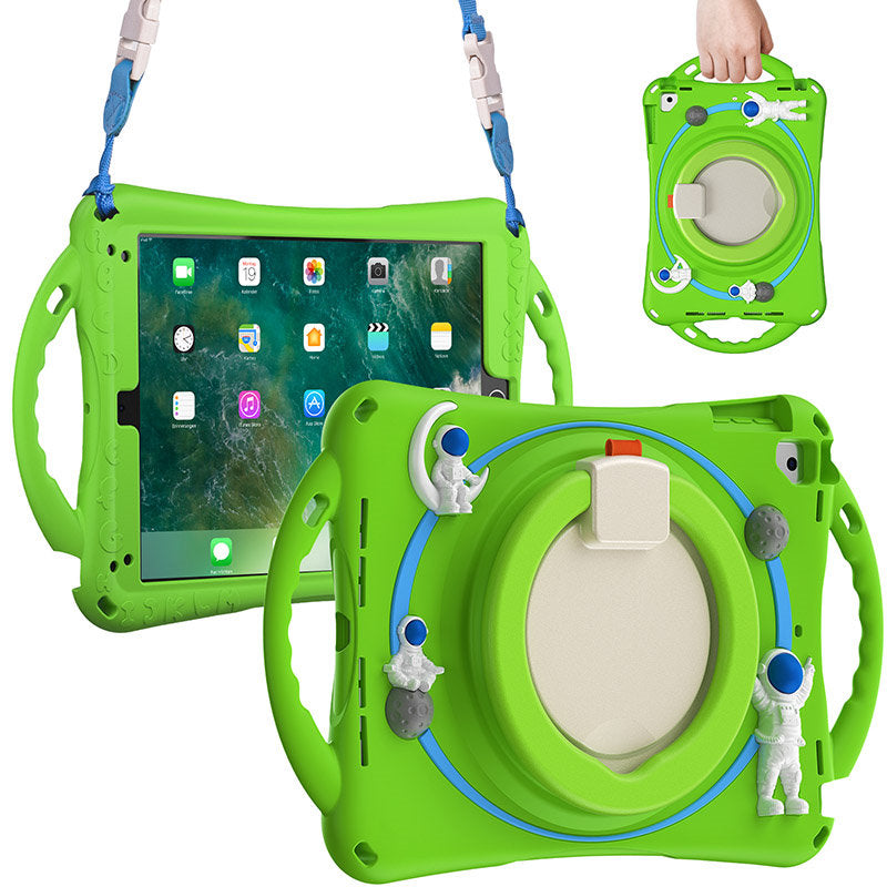 iPad Case Shockproof Case With Handle Stand Shoulder Strap for iPad 9.7 2018/2017/Pro9.7/Air2/Air-Green