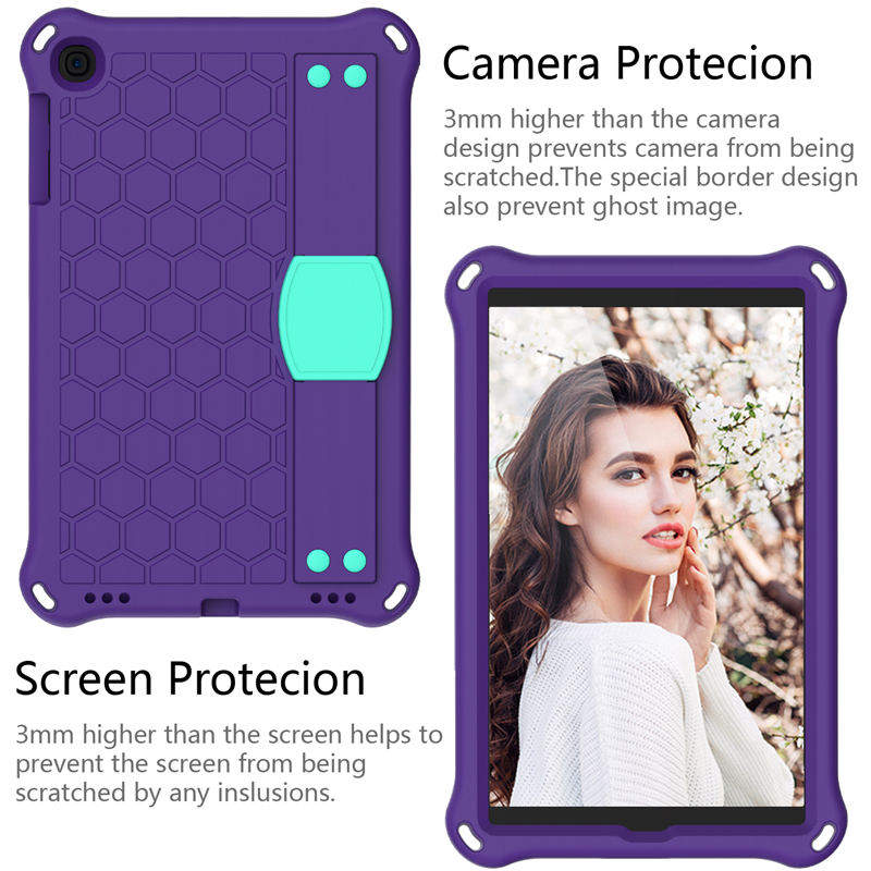 Hive SamSung Tab A 10.1 T510/T515(2019) Tablet Case Durable Stand Cover With Shoulder Strap-PurpleAqua