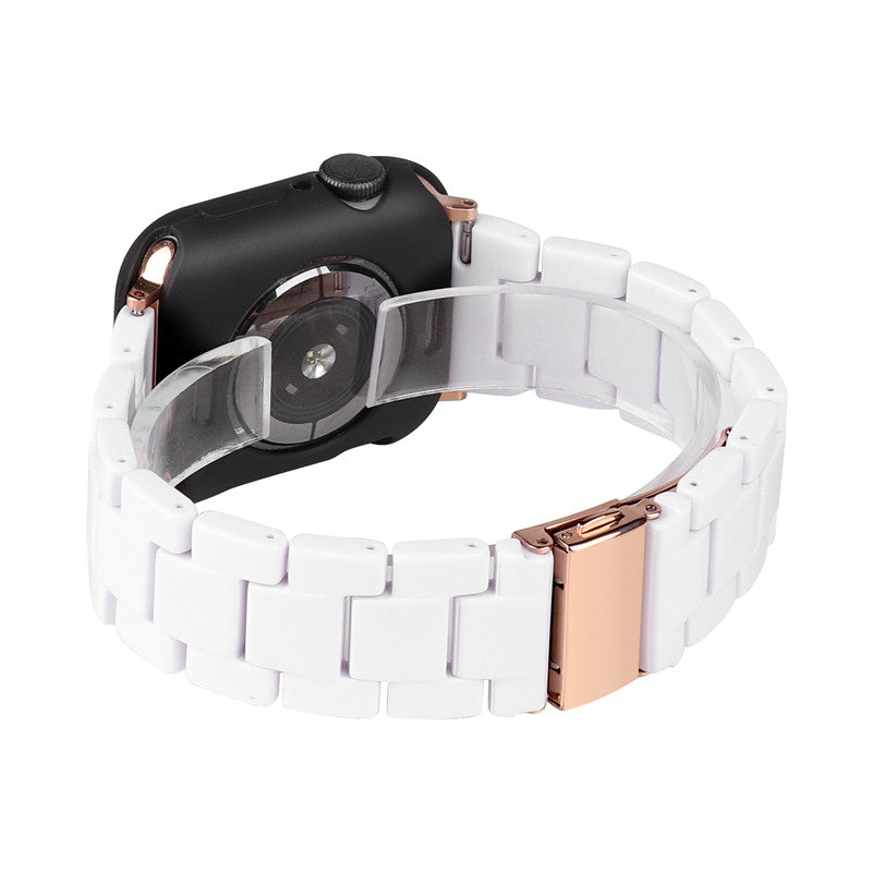 Fashion Resin Candy Watch Band + Watch Case For Apple Watch SE/6/5/4/3/2/1£¨White+black£©