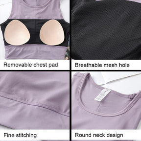 Longline Padded Sports Bra High Impact Workout Crop Tops for Women-Green