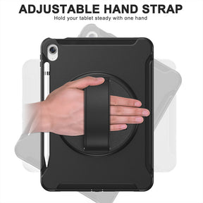 Tablet Case For iPad 10th with 360¡ã Kickstand/Hand Strap Shockproof-Black
