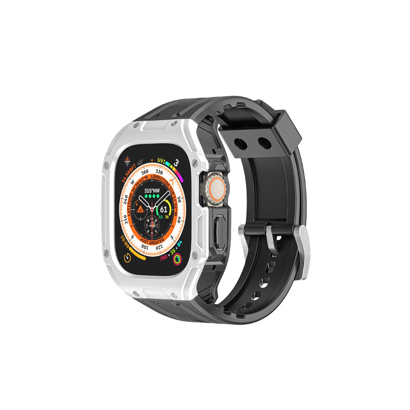 Military Watchbands with Heavy Duty Case TPU for iWatch Ultra-BlackE