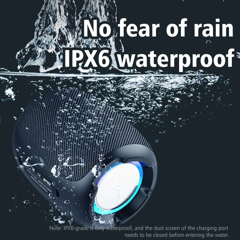 Wireless Bluetooth Speaker Subwoofer Big Volume IPX7 Waterproof Portable for Outdoor-Black