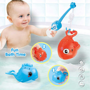 5Pcs Baby Bath Toys Fishing Games with Squirt Fishes and Crab for 18 Months and up