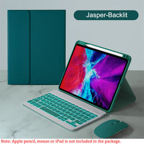 7 Color Backlit Keyboard Case with Pencil Holder for iPad Air 4/Air 5/Pro 11-Jasper