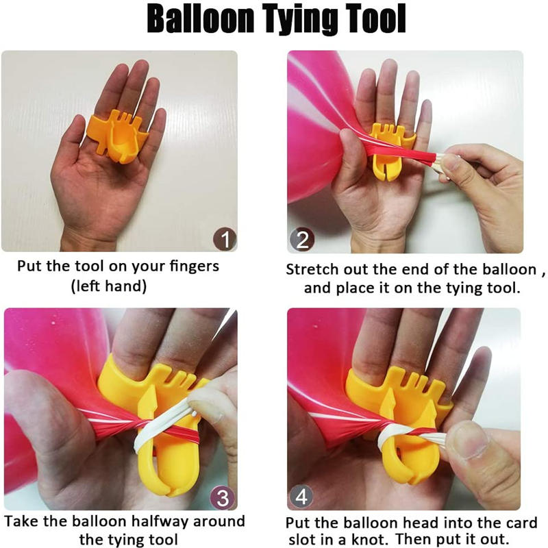 4 Pcs Balloon Tying Tool Device Balloons Knot Tools for Shower Party Wedding Birthday Decoration