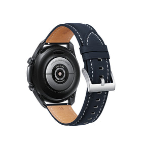 First Layer Cowhide Leather Watch Band For Samsung Galaxy Watch 42/46mm Gear S3 Frontier/Classic(Navy Blue)