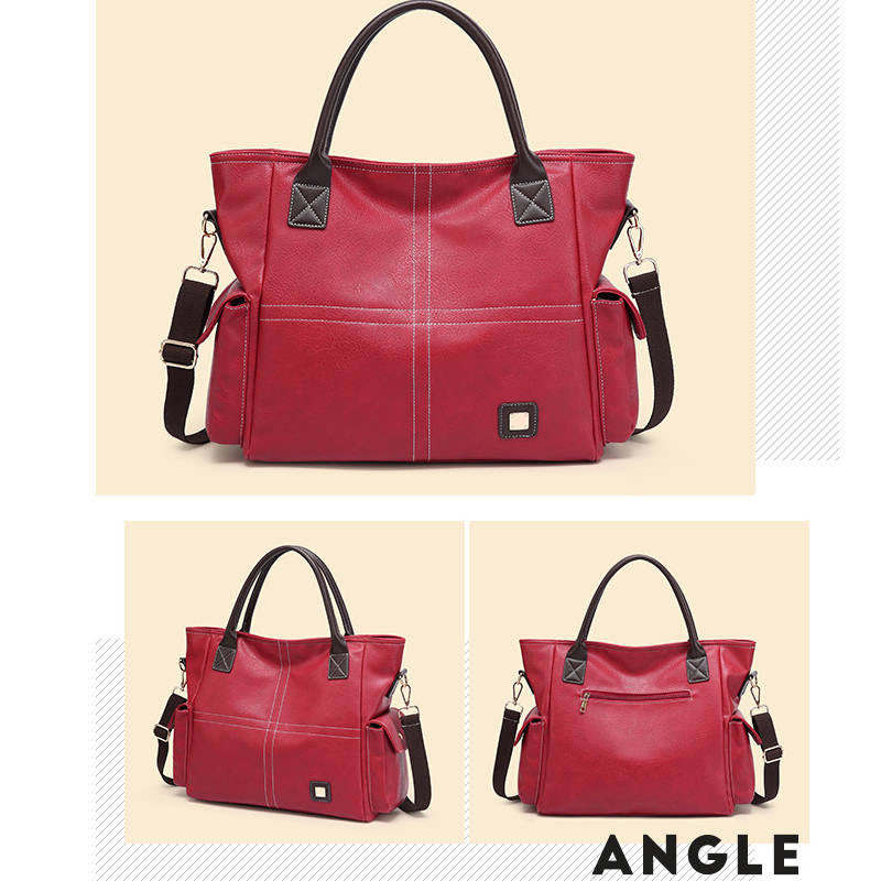 Large Hobo Handbags for Women Sturdy Top Handle Shoulder Bags with Adjustable Strap-Red