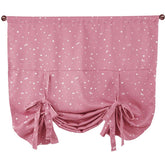 Rod Pocket Star Blackout Roman Curtain Tie Up Small Window Curtain 46X63In-Pink