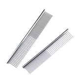 2 Packs Dog Combs with Rounded Ends Stainless Steel Teeth for Removing Tangles and Knots