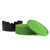 Silicone Drink Coasters Set of 6 in Holder for Drinks Insulation Absorbent Coaster Protect Cup-Moss Green